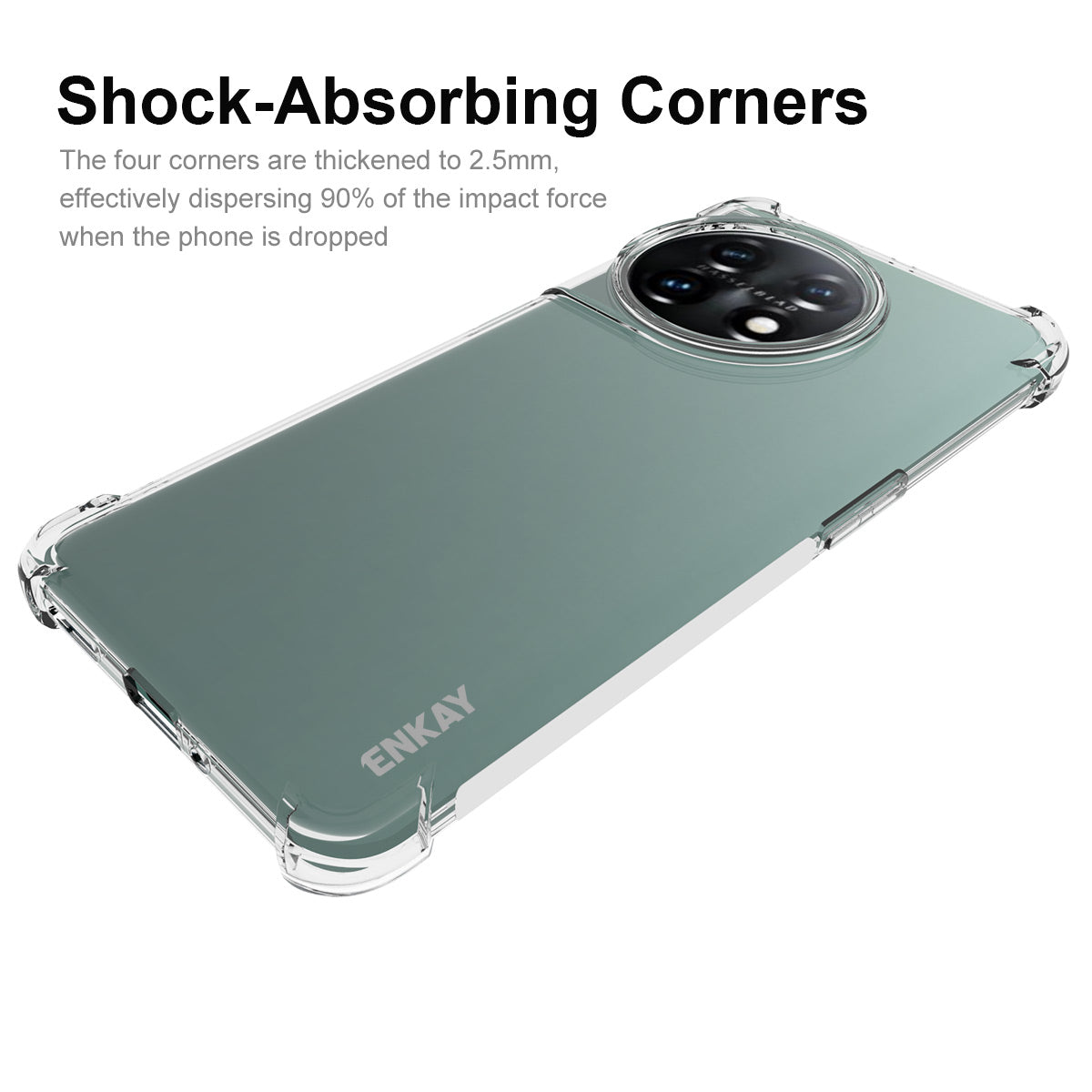 ENKAY HAT PRINCE For OnePlus 11 5G Clear TPU Phone Cover Transparent Phone Case with Anti-slip Strip Edge ENKAY HAT PRINCE For OnePlus 11 5G Clear TPU Phone Cover Transparent Phone Case with Anti-slip Strip Edge